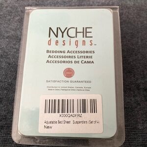 Nyche designs adjustable bed sheet straps - set of 4 - white